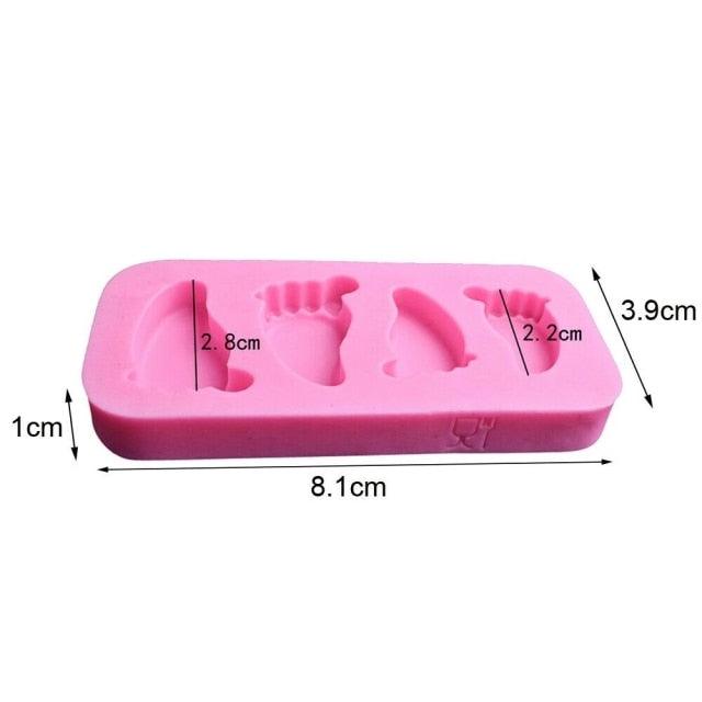 Cake Mold 3D Baby Feet Silicone Mold Chocolate Fondant Cake Decorating Baking Tool Bakeware Pudding Baking Paste Mold  Baby Foot Prints Silicone Molds, Fondant Soap Mold Baby Shower Cake Topper Decoration Stevvex