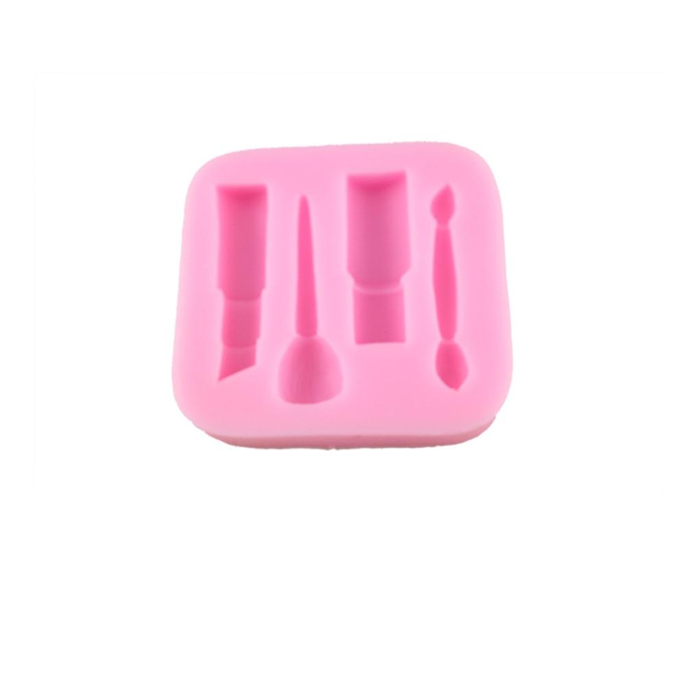 Cake Mold Cosmetic Shape Silicone Chocolate Mold 3D Silicone Pastry Mold Pastry And Bakery Accessories Dessert Tools Bakeware Women Makeup Silicone Mold Cosmetic Lipstick Shape Fondant Mold Stevvex