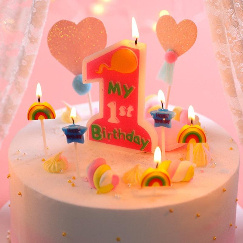 Cake Topper Baby Bathing Oversized Number 1 Year Old Baby Birthday Candle Birthday Candle Cute Cake Candle Decoration Number Children Happy Birthday Candle Insert Creative Party Dessert Table Candle Stevvex