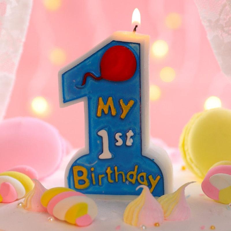 Cake Topper Baby Bathing Oversized Number 1 Year Old Baby Birthday Candle Birthday Candle Cute Cake Candle Decoration Number Children Happy Birthday Candle Insert Creative Party Dessert Table Candle Stevvex