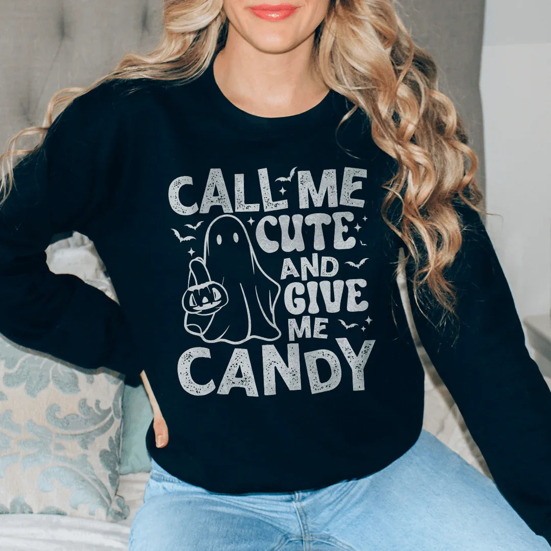 Call Me Cute An Give Me Candy Sweatshirt Peachy Sunday