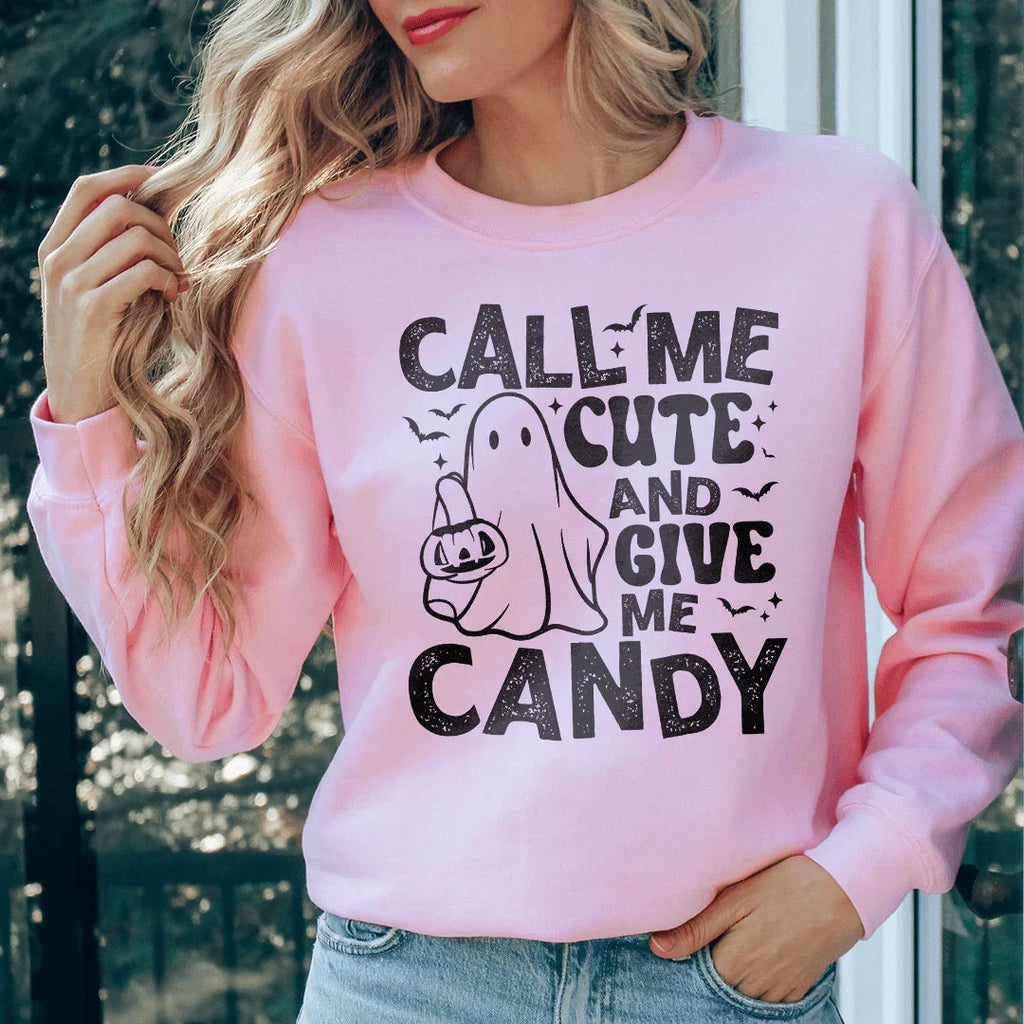 Call Me Cute An Give Me Candy Sweatshirt Peachy Sunday