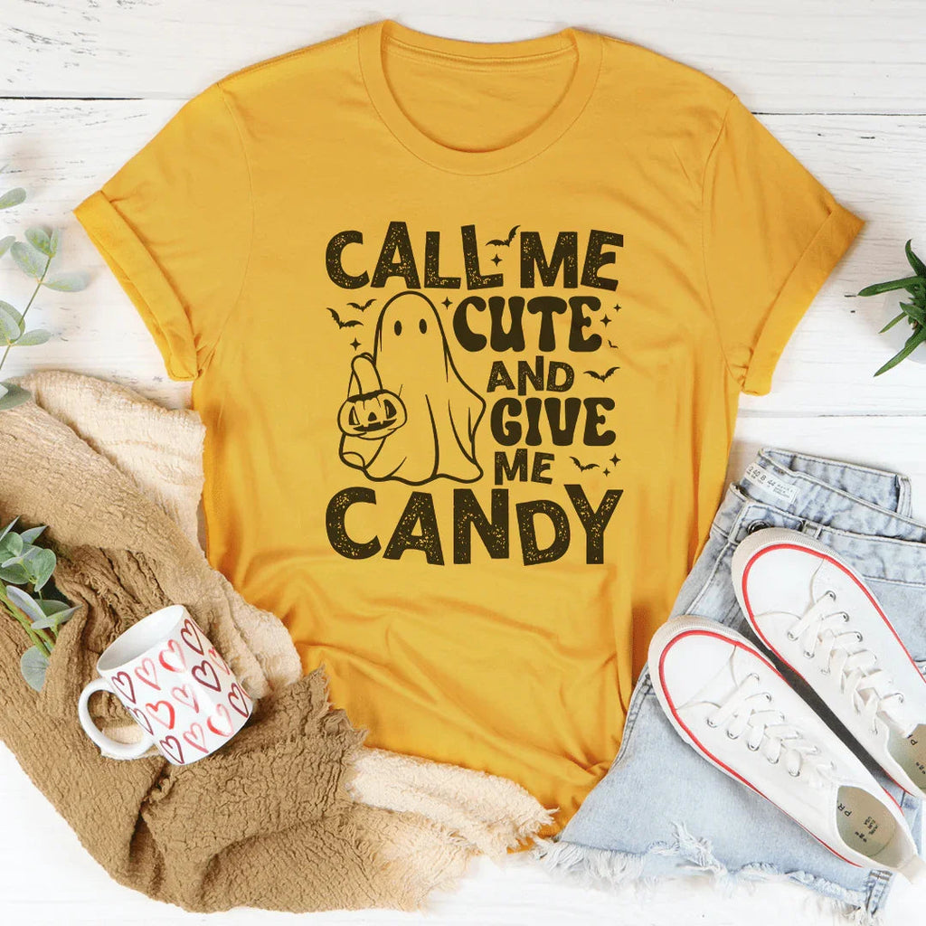 Call Me Cute and Give Me Candy Tee Peachy Sunday