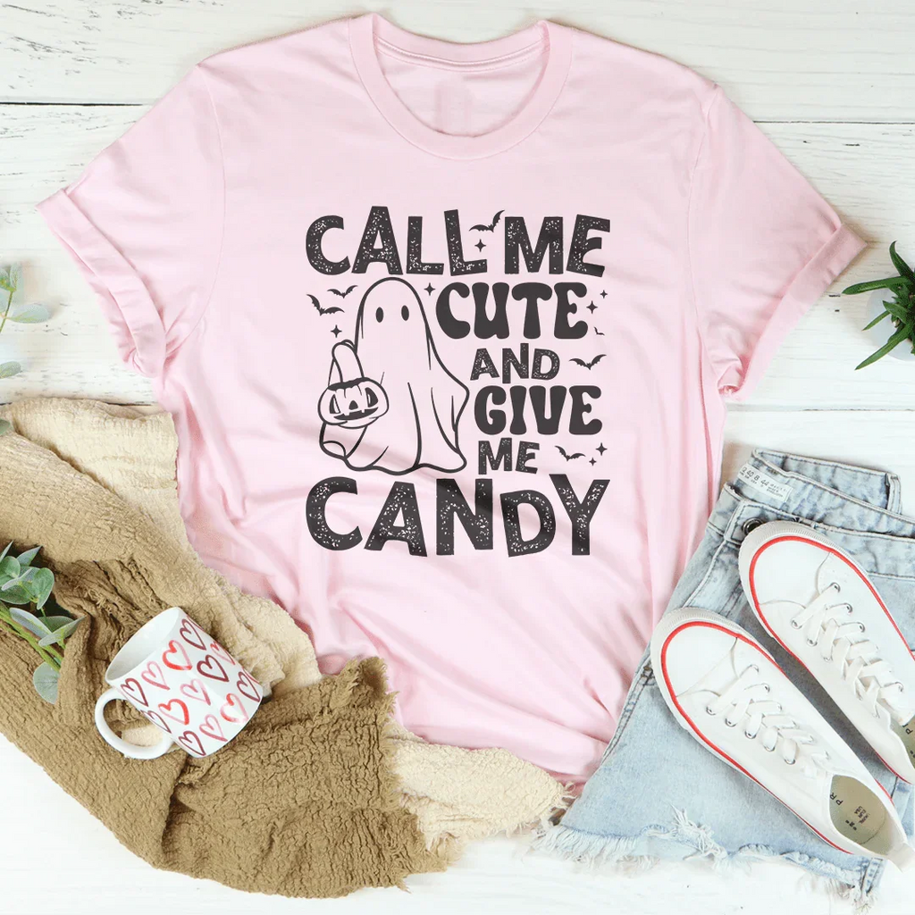Call Me Cute and Give Me Candy Tee Peachy Sunday