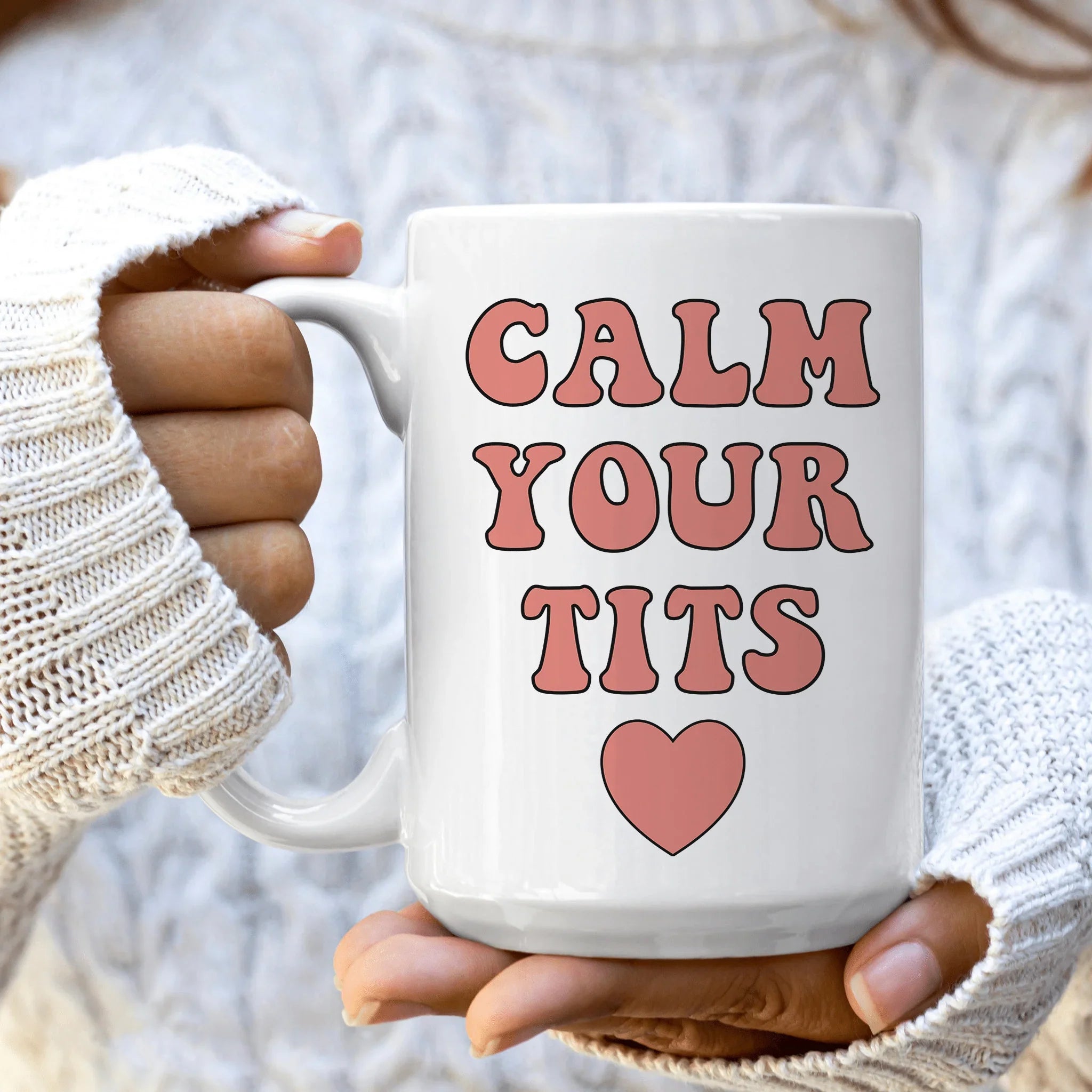 Calm Down Ceramic Mug 15 oz Peachy Sunday