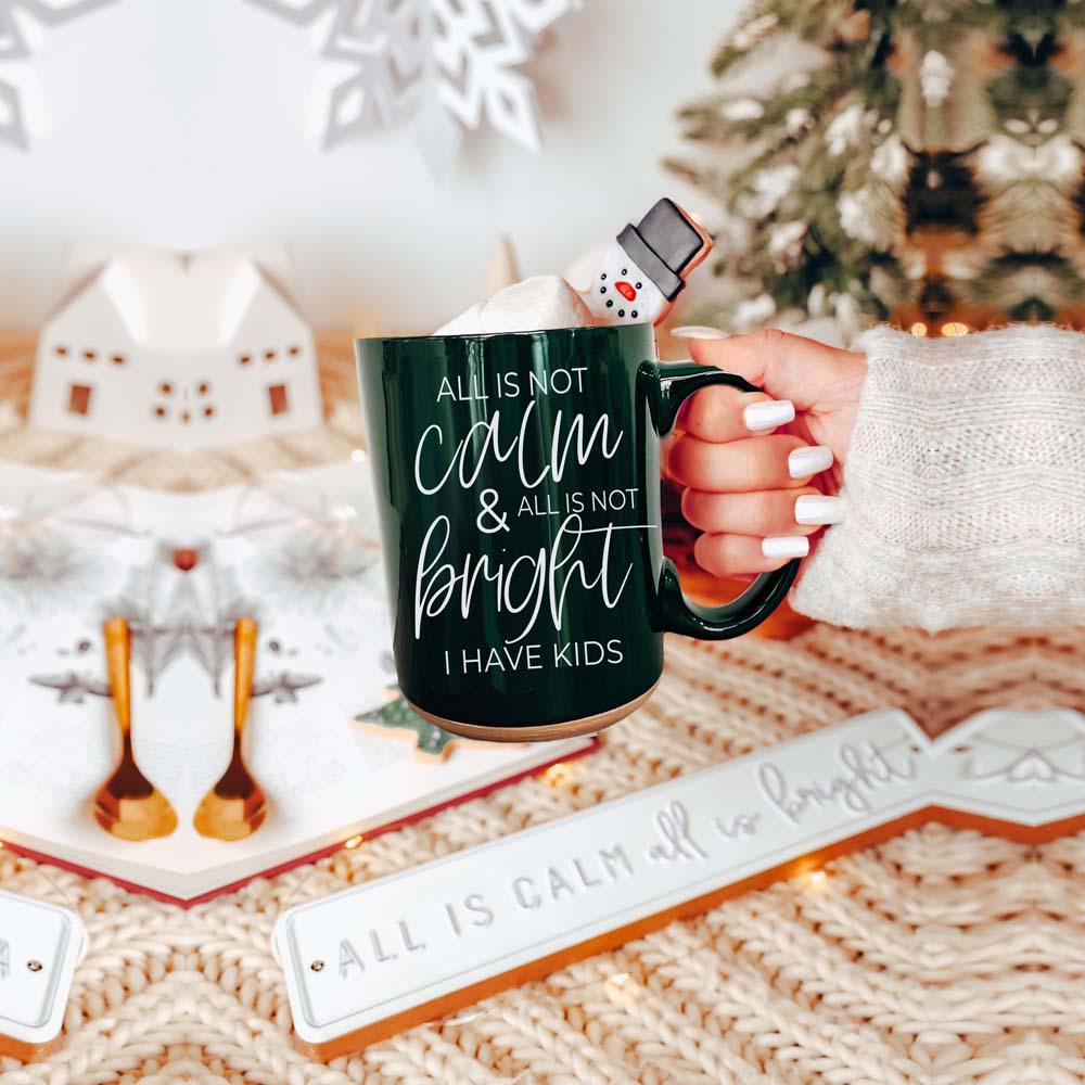 Christmas Ceramic Coffee Mug Double-Sided Snarky Holiday Gift Funny Santa Mug BandsCo Straps