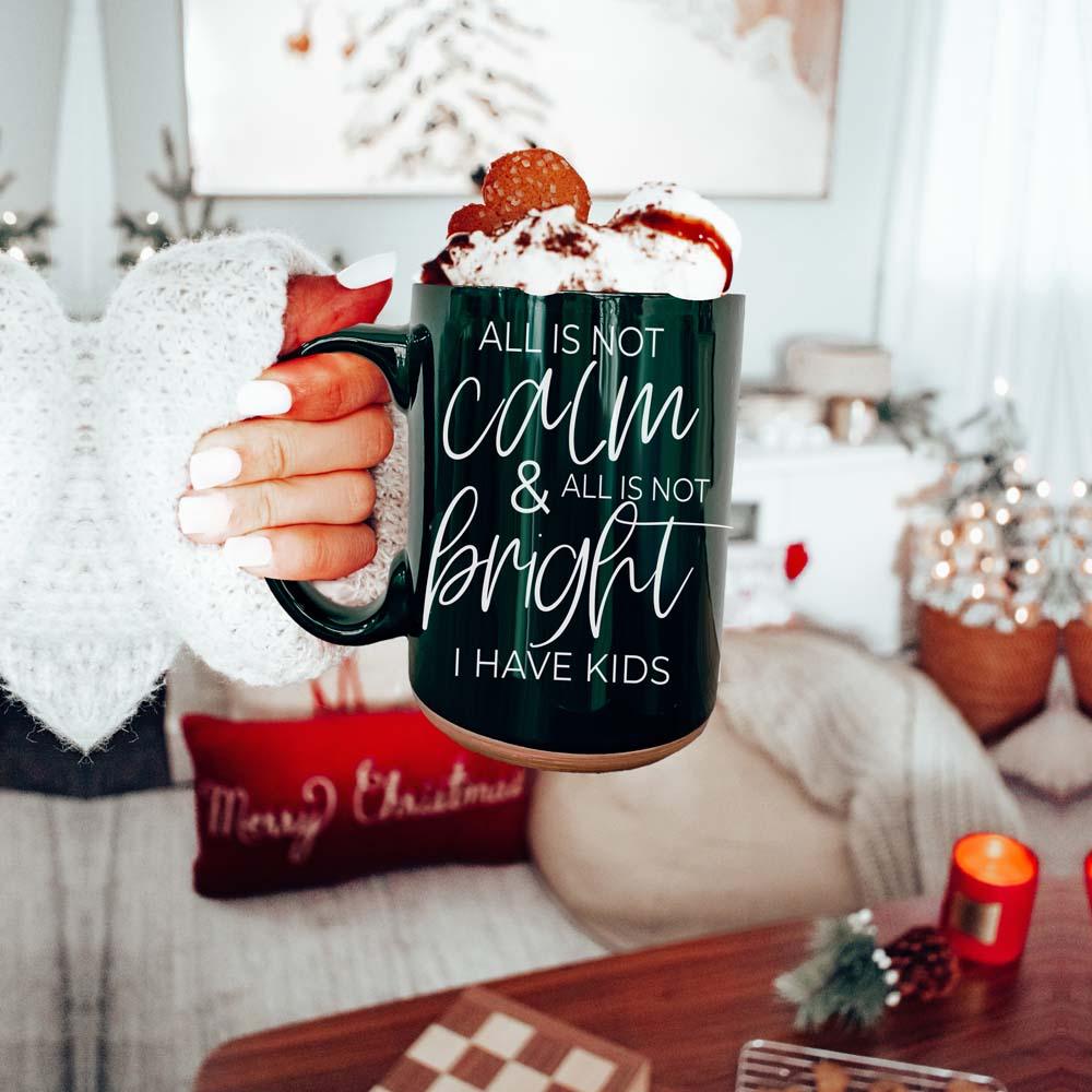 Christmas Ceramic Coffee Mug Double-Sided Snarky Holiday Gift Funny Santa Mug BandsCo Straps