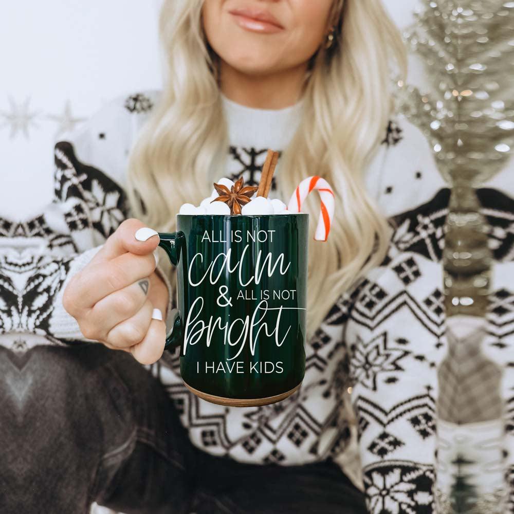 Christmas Ceramic Coffee Mug Double-Sided Snarky Holiday Gift Funny Santa Mug BandsCo Straps