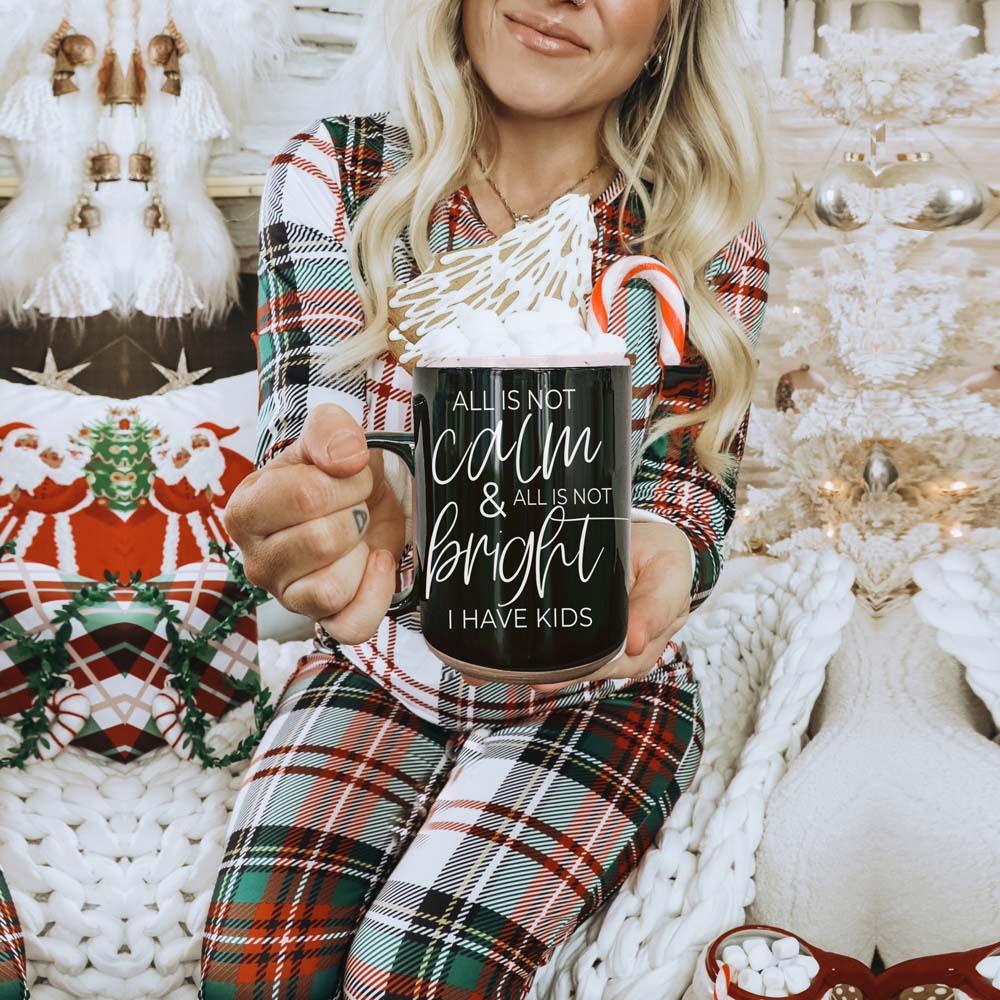 Christmas Ceramic Coffee Mug Double-Sided Snarky Holiday Gift Funny Santa Mug BandsCo Straps