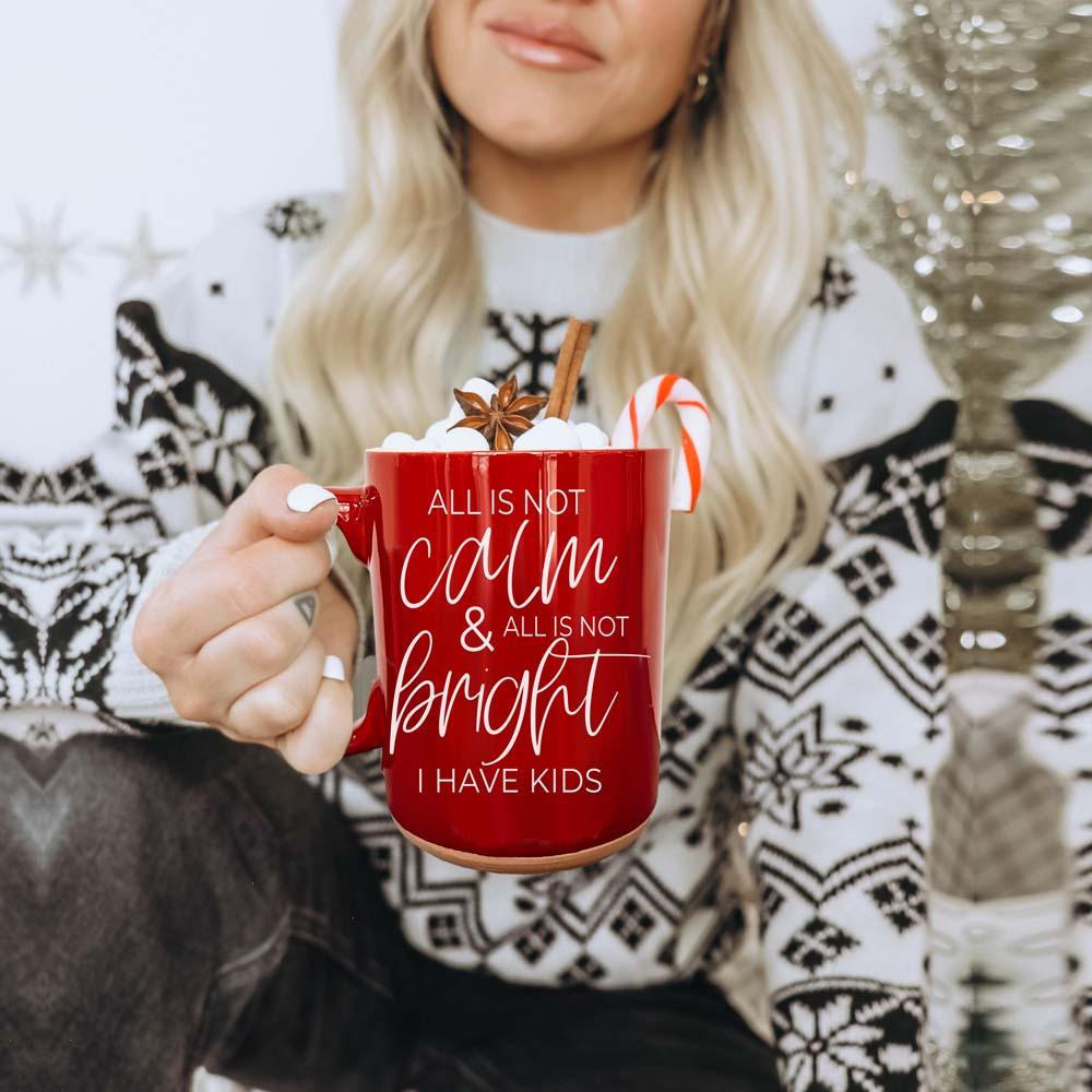 Christmas Ceramic Coffee Mug Double-Sided Snarky Holiday Gift Funny Santa Mug BandsCo Straps