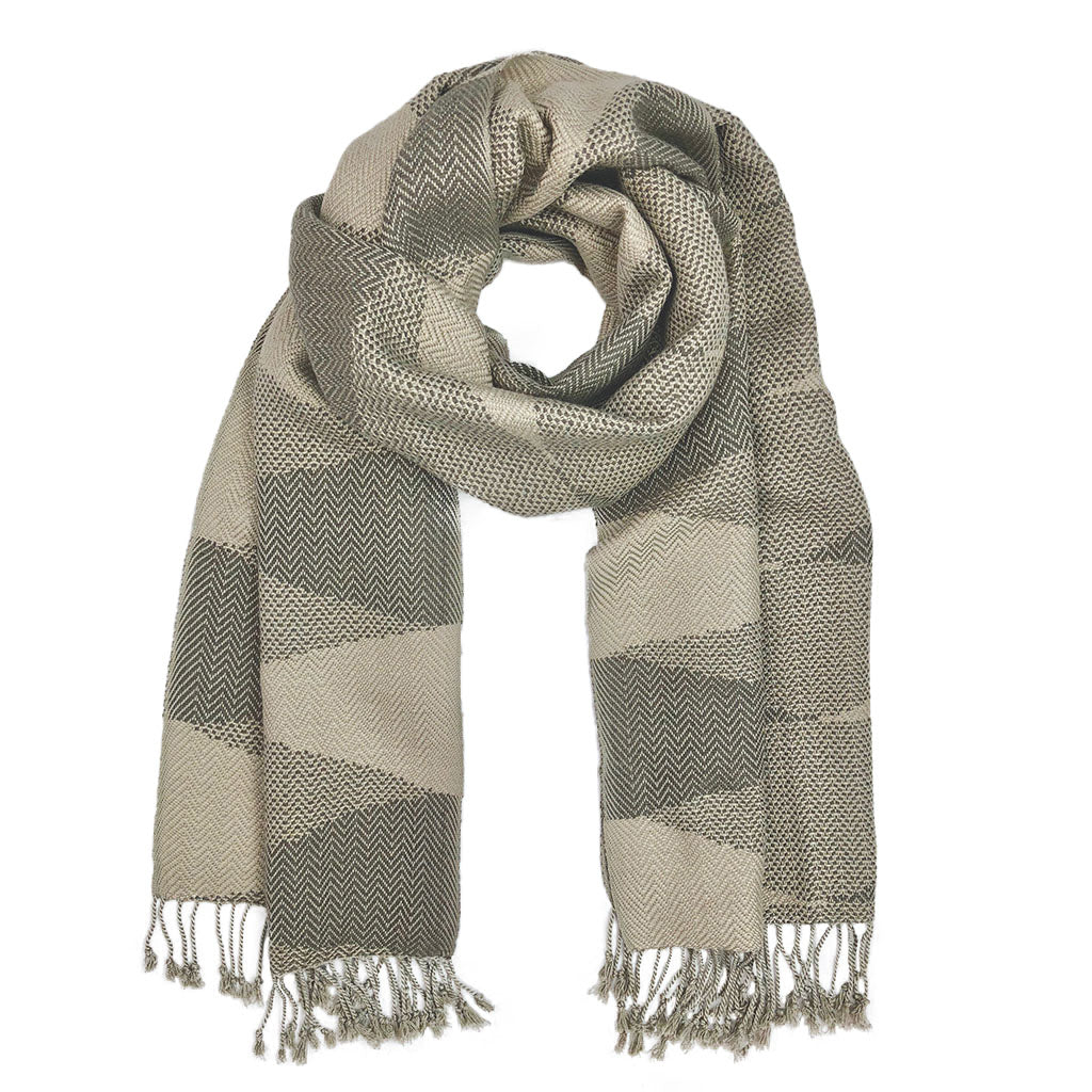 Cambodia Chevron Tapestry Scarf 100% Organic Cotton Handloomed Tassel Fringe BandsCo Straps