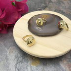Cambodian Gong Ring Recycled Brass Bombshells Handcast Artisan Statement Ring BandsCo Straps