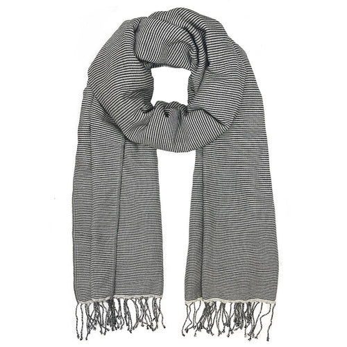 Cambodian Handloom Scarf 100% Organic Cotton Large Travel Wrap Neutral Tones BandsCo Straps