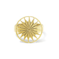 Cambodian Sunshine Ring Recycled Bombshell Brass Minimalist Peaceful Gold BandsCo Straps