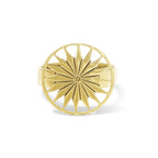 Cambodian Sunshine Ring Recycled Bombshell Brass Minimalist Peaceful Gold BandsCo Straps