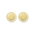 Cambodian Sunshine Stud Earrings Recycled Bombshell Brass Minimalist Sun Studs BandsCo Straps