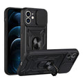 Camera Protection Shockproof Armor Case For iPhone 12 13 14 Pro Max Cover Men Cool  Woman Camera Cover And Stand Sliding Lens Protection Rotating Ring Mount  Shock Resistant Shockproof Protective Bumper Stevvex