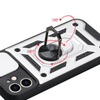 Camera Protection Shockproof Armor Case For iPhone 12 13 14 Pro Max Cover Men Cool  Woman Camera Cover And Stand Sliding Lens Protection Rotating Ring Mount  Shock Resistant Shockproof Protective Bumper Stevvex