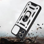 Camera Protection Shockproof Armor Case For iPhone 12 13 14 Pro Max Cover Men Cool  Woman Camera Cover And Stand Sliding Lens Protection Rotating Ring Mount  Shock Resistant Shockproof Protective Bumper Stevvex