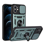 Camera Protection Shockproof Armor Case For iPhone 12 13 14 Pro Max Cover Men Cool  Woman Camera Cover And Stand Sliding Lens Protection Rotating Ring Mount  Shock Resistant Shockproof Protective Bumper Stevvex