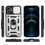 Camera Protection Shockproof Armor Case For iPhone 12 13 14 Pro Max Cover Men Cool  Woman Camera Cover And Stand Sliding Lens Protection Rotating Ring Mount  Shock Resistant Shockproof Protective Bumper Stevvex