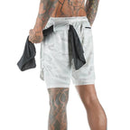 Camo Running Shorts Men Gym Sports Shorts 2 In 1 Quick Dry Workout Training Gym Fitness Jogging Short Pants Summer Men Shorts  Men's Running Gym Shorts Breathable with Pockets Quick Dry Sportswear Stevvex