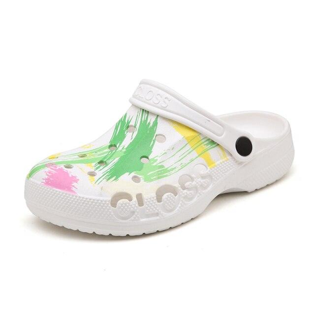 Camouflage Couple Style Men's Summer Hole Shoes Rubber Clogs Garden Shoes Flat Man Non-Slip Outdoor Indoor Slippers Lightweight Hiking Summer Walking Water Beach Shoes Stevvex