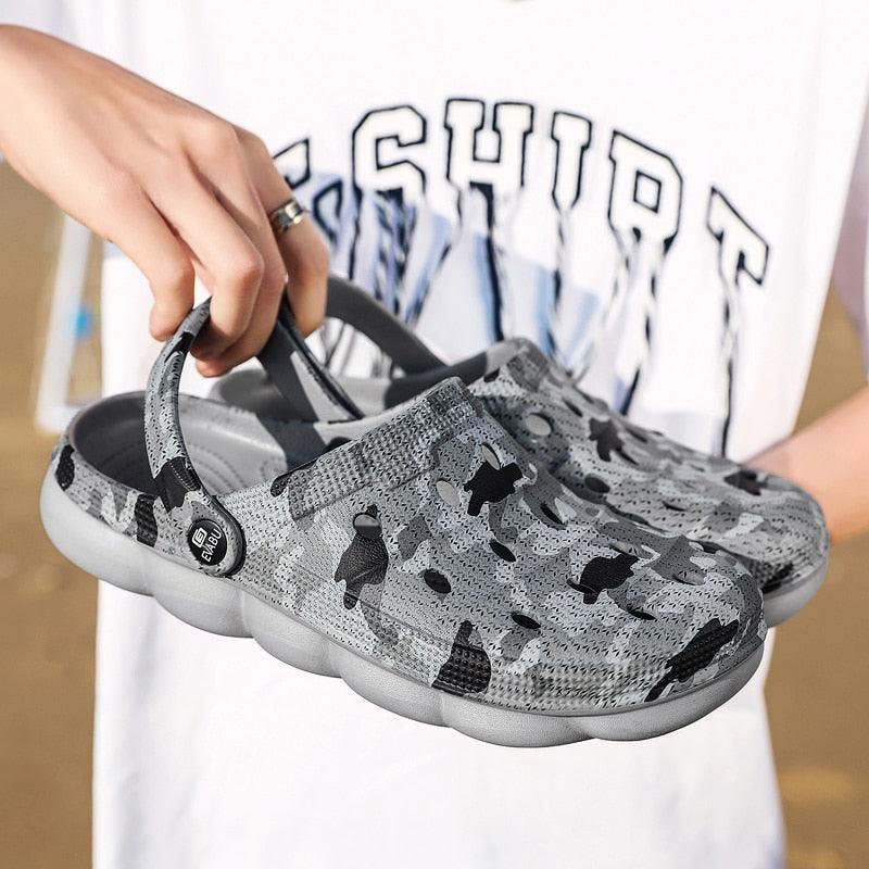 Camouflage Men Clogs Sandals Summer Outdoor Slippers Beach Aqua Shoes Slip On Flip Flops Garden Sandals Casual Outdoor Lightweight Clog Fashion Slip-On Sport Shoe Breathable Design Shoes Stevvex