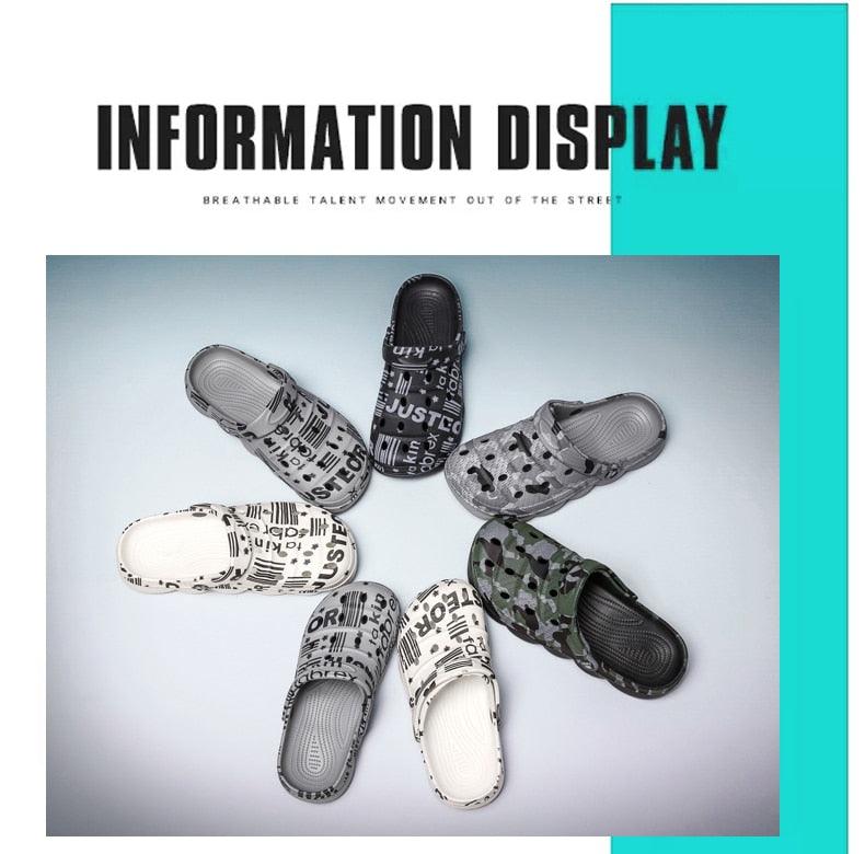 Camouflage Men Clogs Sandals Summer Outdoor Slippers Beach Aqua Shoes Slip On Flip Flops Garden Sandals Casual Outdoor Lightweight Clog Fashion Slip-On Sport Shoe Breathable Design Shoes Stevvex