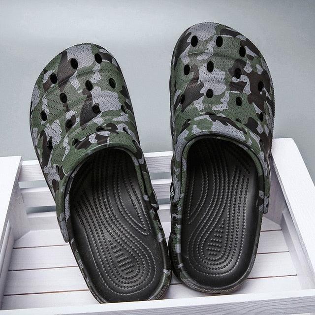 Camouflage Men Clogs Sandals Summer Outdoor Slippers Beach Aqua Shoes Slip On Flip Flops Garden Sandals Casual Outdoor Lightweight Clog Fashion Slip-On Sport Shoe Breathable Design Shoes Stevvex