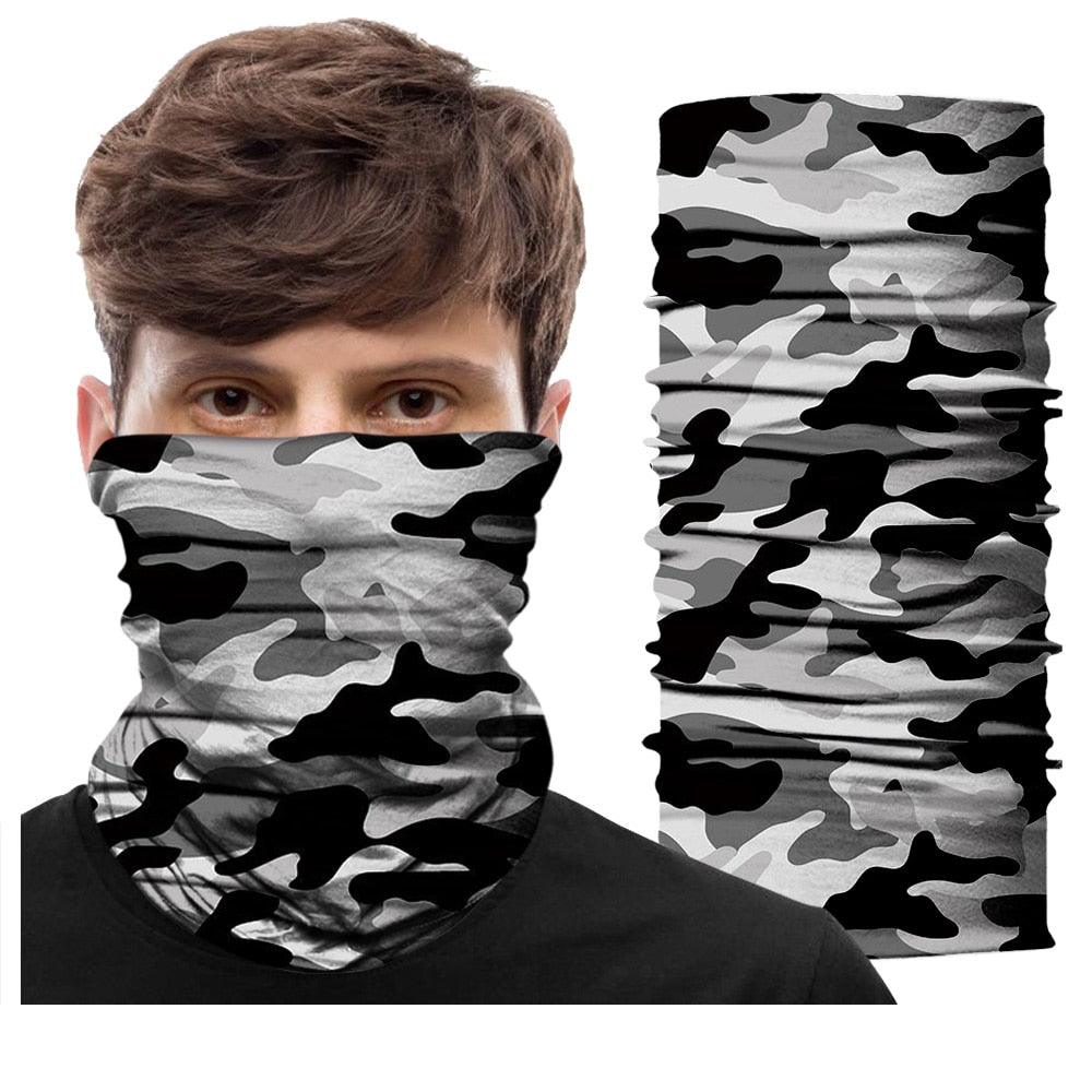 Camouflage Neck Gaiter Hunting Scarves Ice Silk Bandana Tubular Buff Half Mask Tactical Sport Headband Balaclava  Balaclava Seamless Magic Head Scarf Breathable Bandana Turban Outdoor Hiking Quick-Dry Sweat Absorbing Scarves Multifunction Beanie Hat Stevvex
