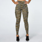 Camouflage Yoga Pants With Pockets Women Fitness Leggings Workout Sports Pocket Women Green Leggings Slim Skinny Gym Leggings Pants Push Up Elastic Slim Pants For Autumn And Winter Stevvex