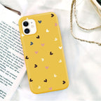 Candy Color Cute Love Heart Phone Case For Iphone 13 12 11 Pro Max Soft Silicon Purple White Silicone Case With Little Heart Pattern Slim Shockproof Protective  Back Cover Stevvex