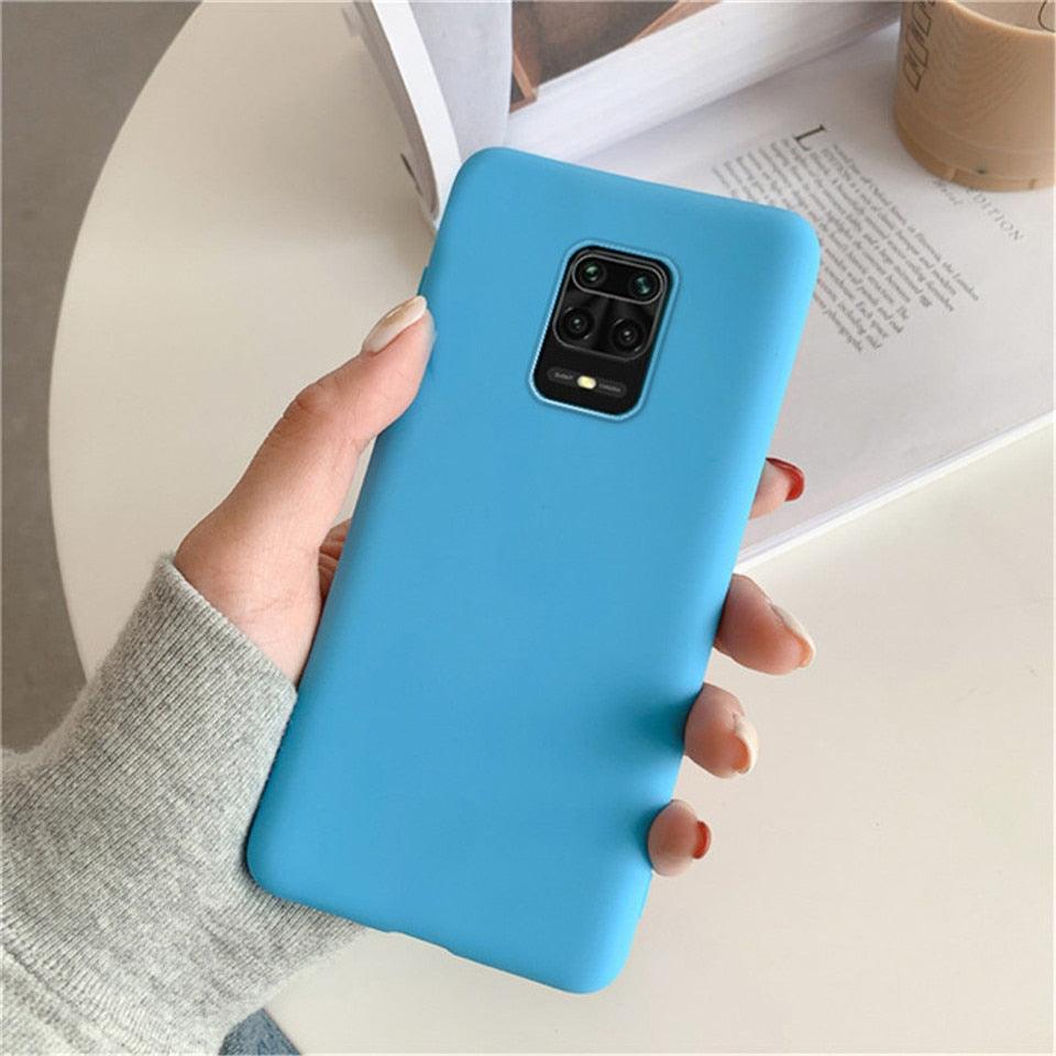 Candy Color Silicone Phone Case for Xiaomi Redmi Note 10 10S 9S 9 Pro Max 8 7 Plus Matte Soft Cover for Redmi 10X 9A 8A 7A Silicone Protective Mobile Phone Case Outdoor Protective Case Slim Phone Protection Stevvex