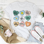 Candy Hearts Positivity Affirmations Tee Peachy Sunday
