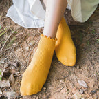 Candy High Quality Lace Solid Color Cute Sweet Girl Fashion Socks Pure Cotton Wood Ear Light Mouth Cotton Novelty Socks Unisex Crew Socks For Men And Women Stevvex
