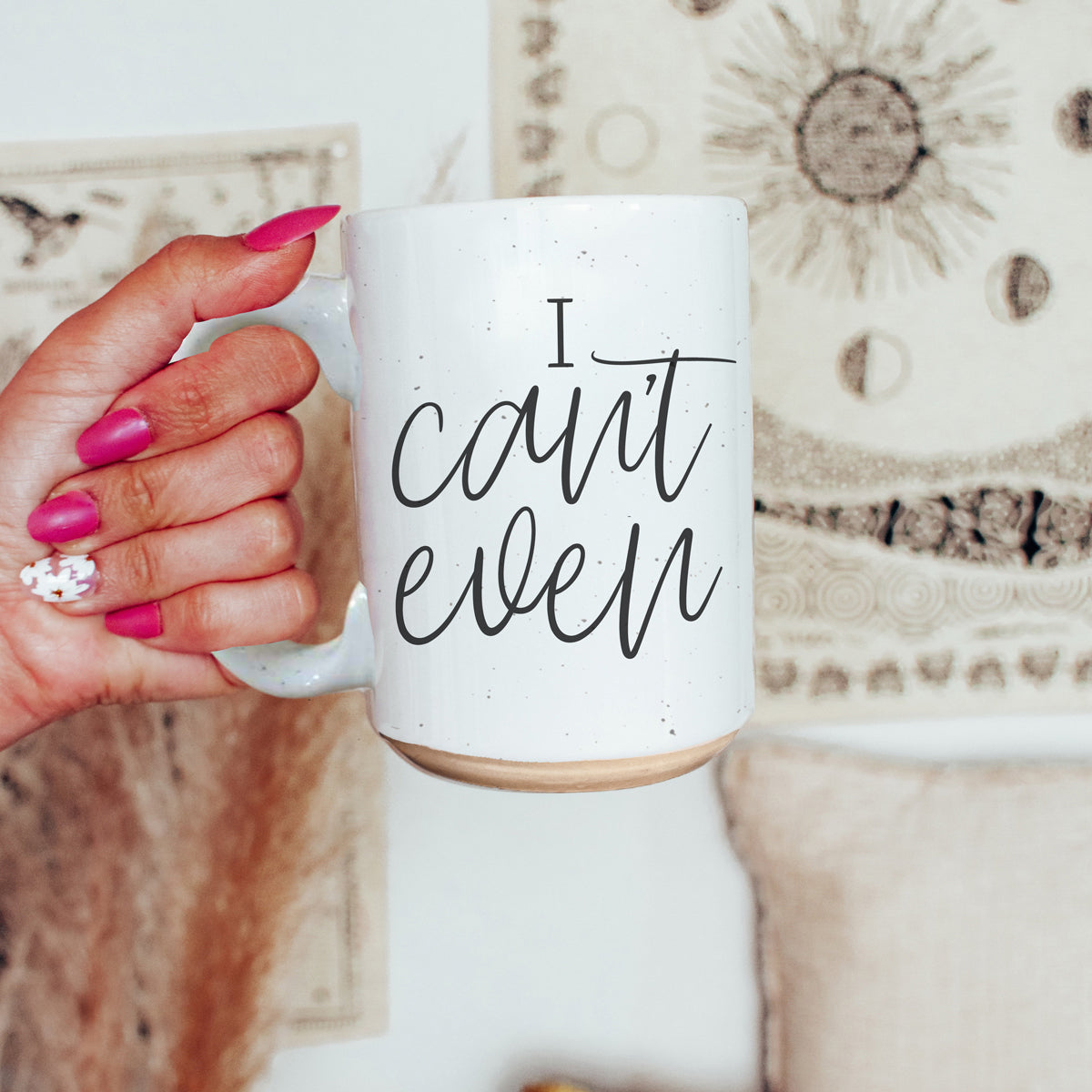 I Can't Even 16oz Funny Ceramic Coffee Mug Sarcastic Gift BandsCo Straps
