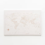 World Map on Canvas - Beige - SJB-DIAMOND ELITES