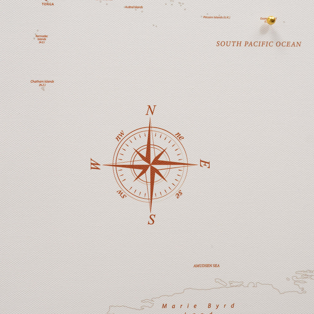World Map on Canvas - Beige - SJB-DIAMOND ELITES