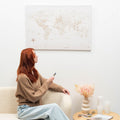 World Map on Canvas - Beige - SJB-DIAMOND ELITES