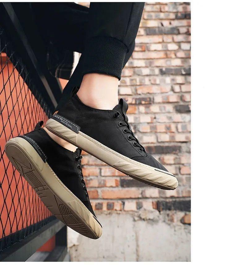 Canvas Men's Comfortable All-match Sneakers Breathable Cloth Casual Sports Flats Men Lightweight Outdoor Walking Sneakers Modern Design Stevvex