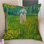 Canvas Throw Pillow Cover Famous Oil Painting Art Self Portrait Sunflower Starry Night Gallery Art Decoration Pillow Case Linen Cushion Cover Canvas Throw Pillow Cover Case for Couch Sofa Home Decoration Famous Picture Print 44x44cm Stevvex