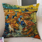 Canvas Throw Pillow Cover Famous Oil Painting Art Self Portrait Sunflower Starry Night Gallery Art Decoration Pillow Case Linen Cushion Cover Canvas Throw Pillow Cover Case for Couch Sofa Home Decoration Famous Picture Print 44x44cm Stevvex