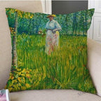 Canvas Throw Pillow Cover Famous Oil Painting Art Self Portrait Sunflower Starry Night Gallery Art Decoration Pillow Case Linen Cushion Cover Canvas Throw Pillow Cover Case for Couch Sofa Home Decoration Famous Picture Print 44x44cm Stevvex