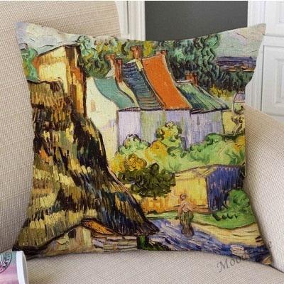 Canvas Throw Pillow Cover Famous Oil Painting Art Self Portrait Sunflower Starry Night Gallery Art Decoration Pillow Case Linen Cushion Cover Canvas Throw Pillow Cover Case for Couch Sofa Home Decoration Famous Picture Print 44x44cm Stevvex