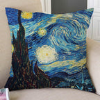 Canvas Throw Pillow Cover Famous Oil Painting Art Self Portrait Sunflower Starry Night Gallery Art Decoration Pillow Case Linen Cushion Cover Canvas Throw Pillow Cover Case for Couch Sofa Home Decoration Famous Picture Print 44x44cm Stevvex