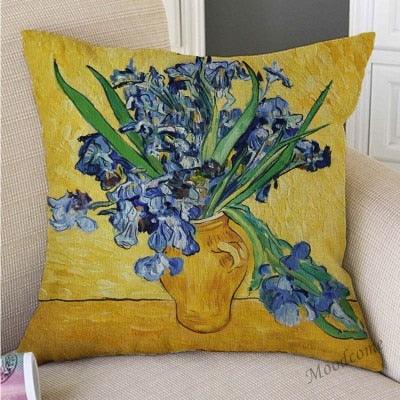 Canvas Throw Pillow Cover Famous Oil Painting Art Self Portrait Sunflower Starry Night Gallery Art Decoration Pillow Case Linen Cushion Cover Canvas Throw Pillow Cover Case for Couch Sofa Home Decoration Famous Picture Print 44x44cm Stevvex