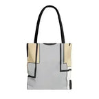 Large Tote Bag Black Grey Abstract Pattern