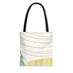 Large Tote Bag Green Textured Boho Pattern