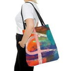 Large Tote Bag Multicolor Abstract Expression Pattern 030423b